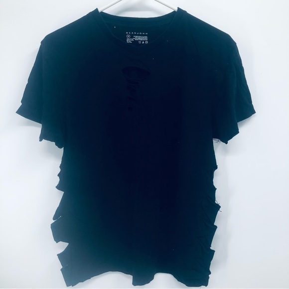 Sean, John women’s black T-shirt with‎ cut outs size medium - Picture 1 of 5